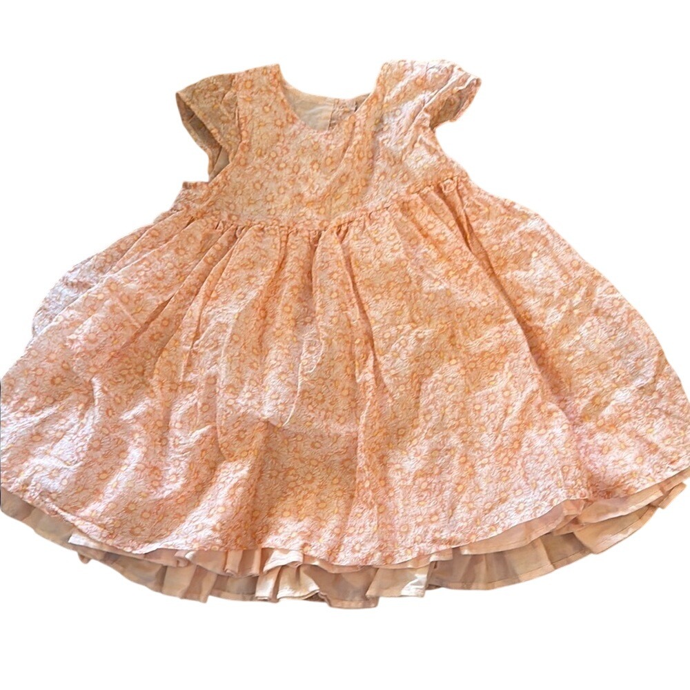 Wheat Danish Design Baby Girl Daisy Floral‎ Cotton Dress Peach 18M 86